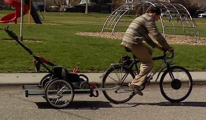 bicycle lawn mower trailer